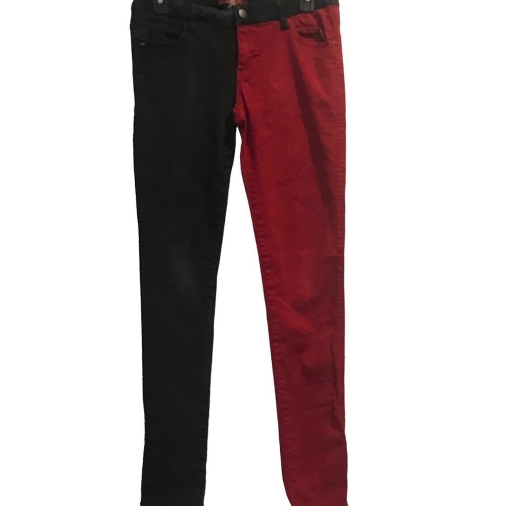 Royal Bones Daang Goodman Split Leg Red Black Harley Quinn Pants